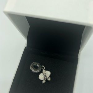 Pandora White Orchid Dangle Charm (Discontinued)